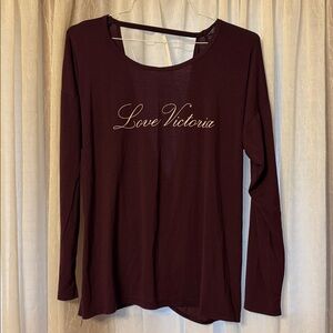 VS Dark Violet Long Sleeve Open Wrap Back Tee XL